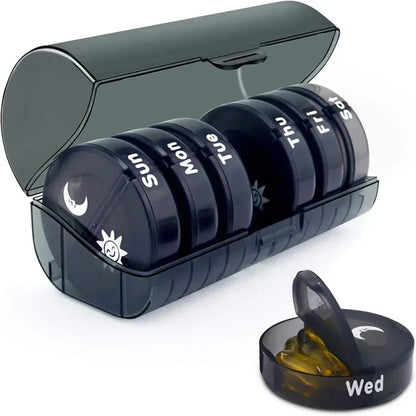 Weekly 7-Day Pill Organizer Box – 14-Slot Medicine Holder for Vitamins, Supplements & Daily Medications