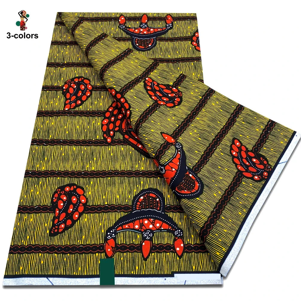 Newest African Ankara Wax Fabric - 100% Cotton Soft Dutch Hollandais Pagne Print for Dresses & Sewing