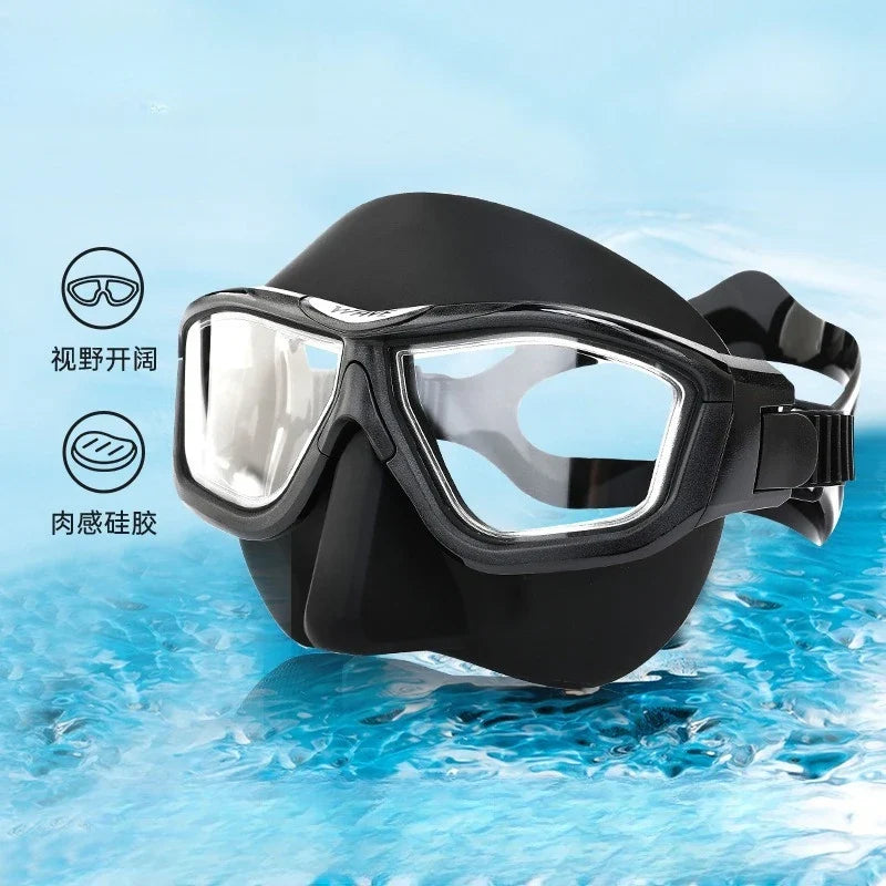 HD Full Face Diving Mask - Anti-Fog Large-Frame Snorkel Goggles for Freediving & Scuba Diving