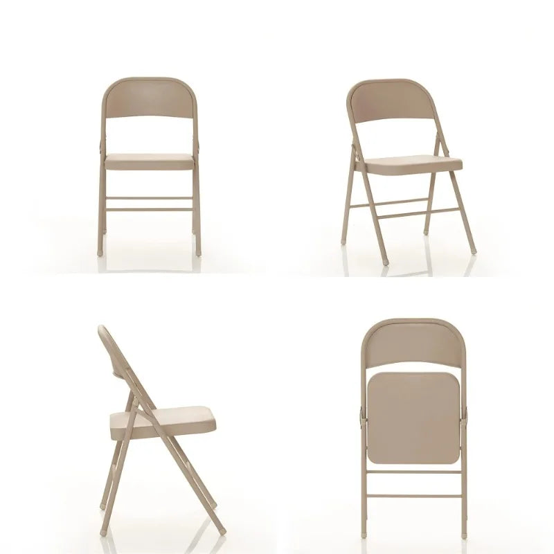 Mainstays 4-Pack Steel Folding Chairs – Beige Outdoor & Indoor Seating