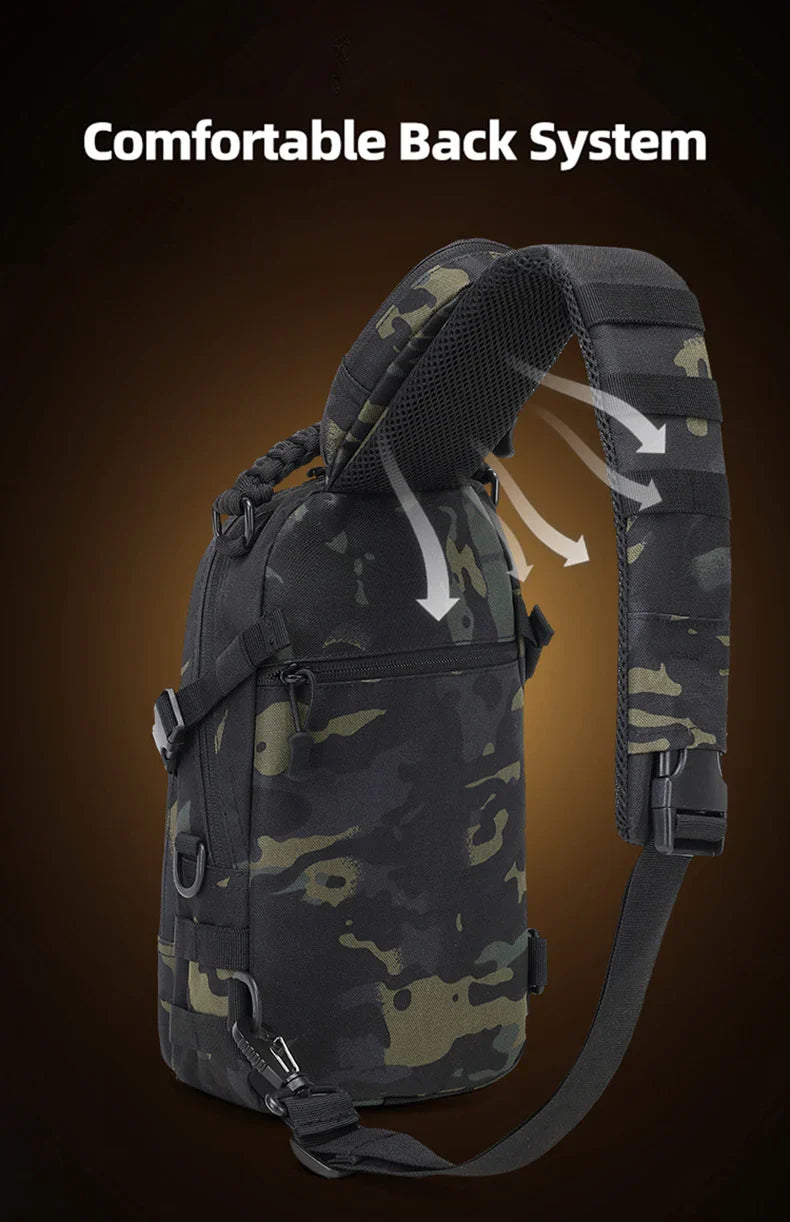 Men’s Tactical Camping Chest Bag – Outdoor MOLLE Sling Shoulder Pack for Hiking, Cycling, Fishing & Climbing