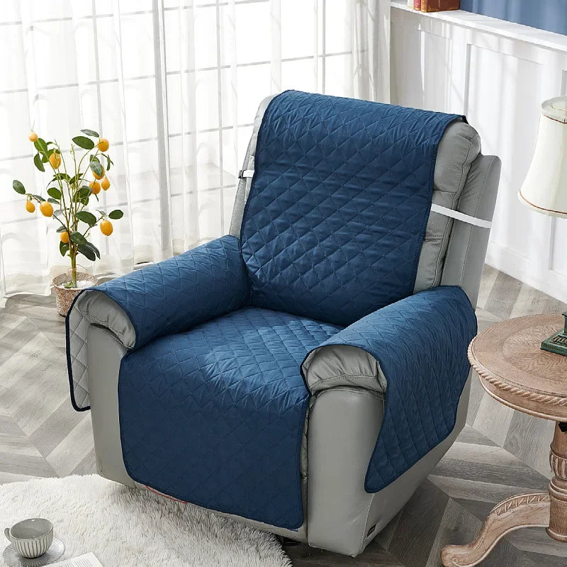 Anti-Slip Recliner Chair Cover – Quilted Solid Color Seat Slipcover, Anti-Wear Armchair Cushion for Living Room Home