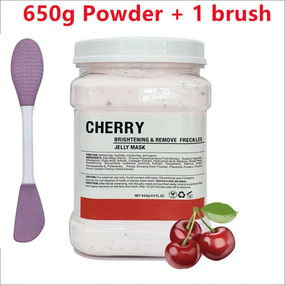 650g Chamomile Hyaluronic Acid Facial Moisturizing Mask Powder with Silicone Brush, Rose Jelly Mask for Skin Elasticity