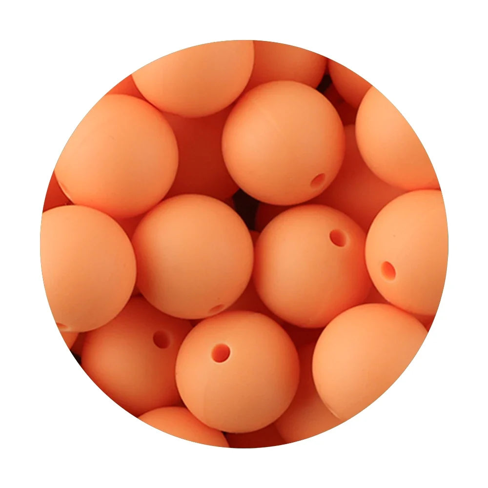 50Pcs Silicone Spacer Beads - 9/12/15mm Round Loose Beads for DIY Necklace Bracelet Jewelry Making