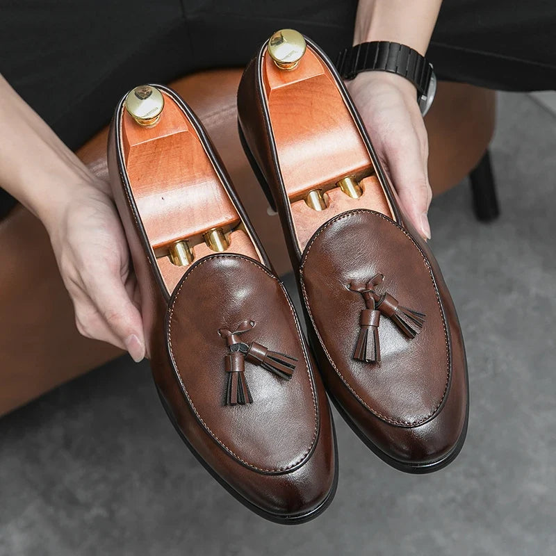 Men’s Formal Tassel Loafers - Classic Slip-On Business & Dress Shoes