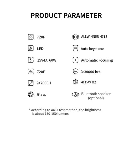 Salange K2 4K Smart Projector – Android 11, Built-in Battery, Bluetooth Speaker, WiFi, Auto Focus & Keystone for Outdoor Movies