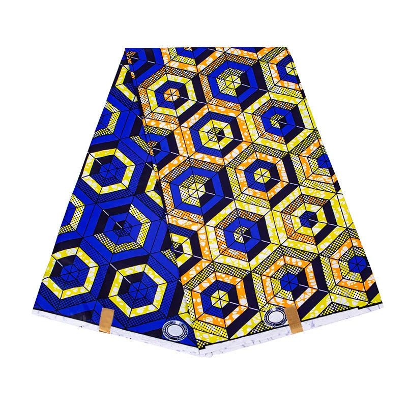 Ankara African Leaf Print Fabric - Real Wax Patchwork Sewing, Craft & DIY Textile Material