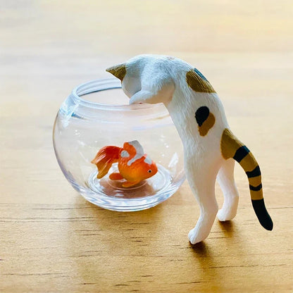 Goldfish Cat Blind Box Ornament - Cute Cat Figure Desktop Decor Toy Gift Collection