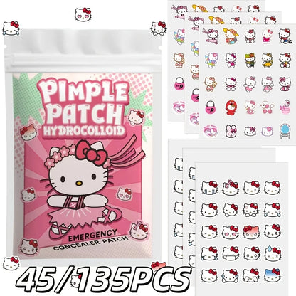 Sanrio Hello Kitty Acne Patch Set - Hydrocolloid Invisible Pimple Cover Facial Decoration Stickers