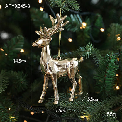 Christmas Tree Ornaments – Gold Plastic Balls with Butterfly, Dragonfly, Angel & Snowflake Decorations