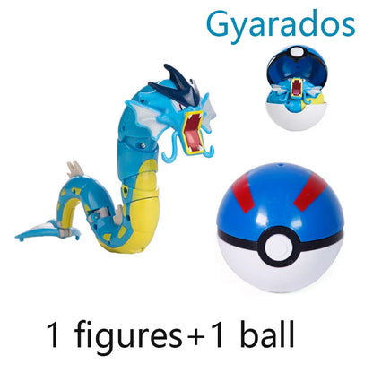 New Pokémon Action Figures – Pikachu, Charizard & Greninja Pocket Monster Poké Ball Deformation Toys for Kids Birthday Gifts
