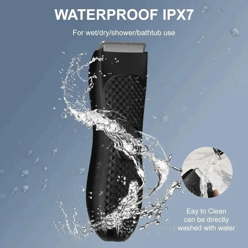 Men’s Electric Groin Hair Trimmer – Rechargeable Body Grooming Clipper for Pubic & Intimate Areas