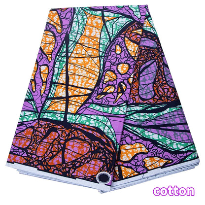 African Ankara Wax Print Fabric - 100% Cotton Real Wax African Patchwork Material for Dresses A-29