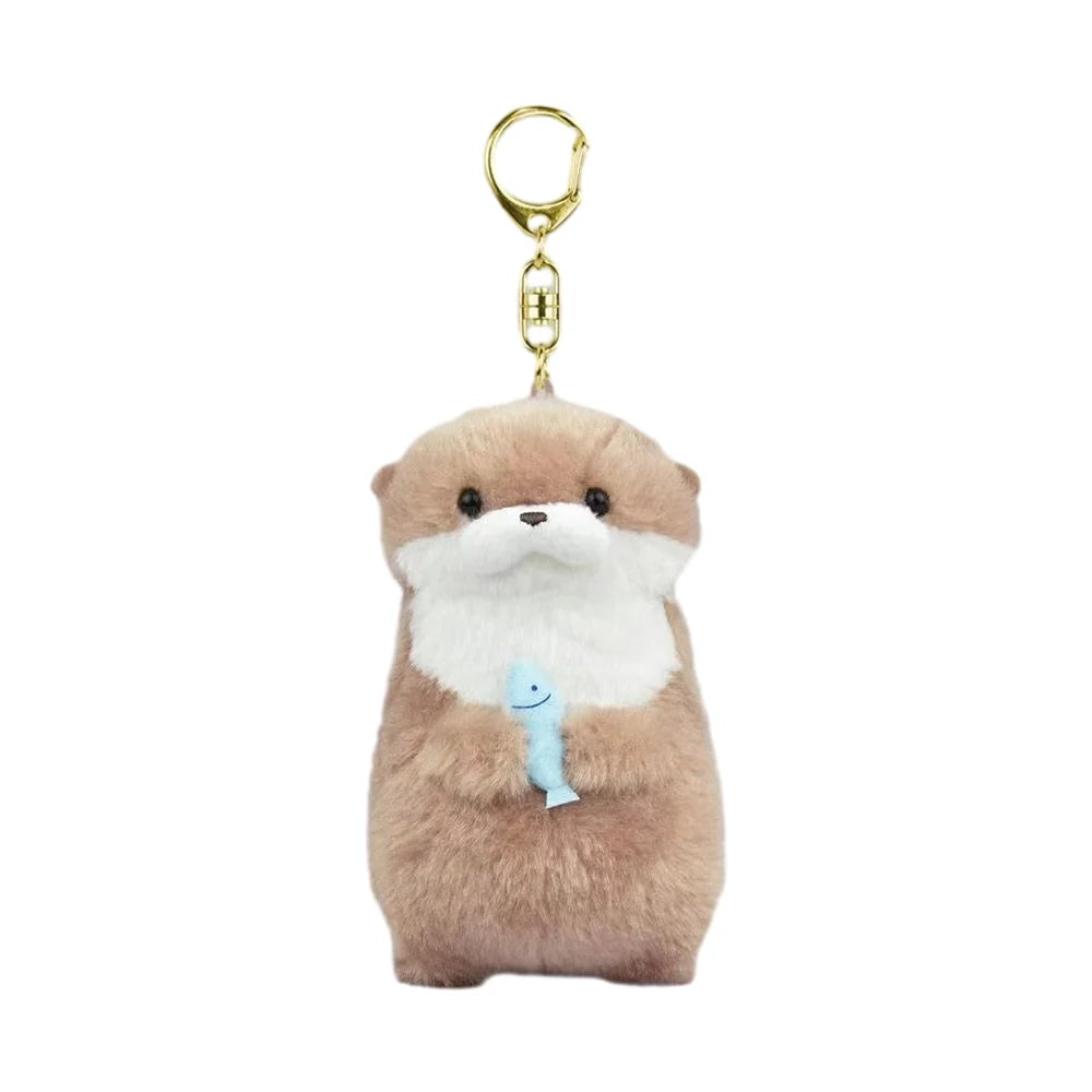 Cute Otter Plush Keychain - Soft Realistic Animal Pendant for Bags and Gifts