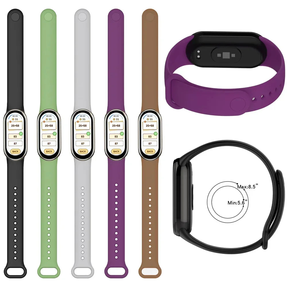 Waterproof Silicone Sport Strap for Xiaomi Mi Band 8/9 NFC – Replacement Smartwatch Bracelet