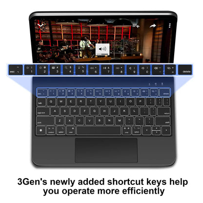 GOOJODOQ Magic Keyboard for iPad Air 6 2024 - 11 inch Case for iPad Pro 11 & 12.9 - Compatible with iPad 10th Generation - Cover for iPad Air 4 & 5