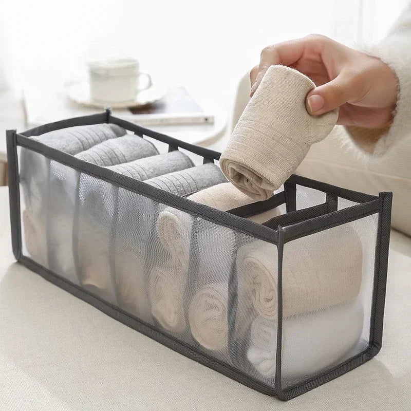 Foldable Underwear Drawer Organizer - Closet Storage Box Divider for Underpants, Socks, Bras & Clothing Accessories