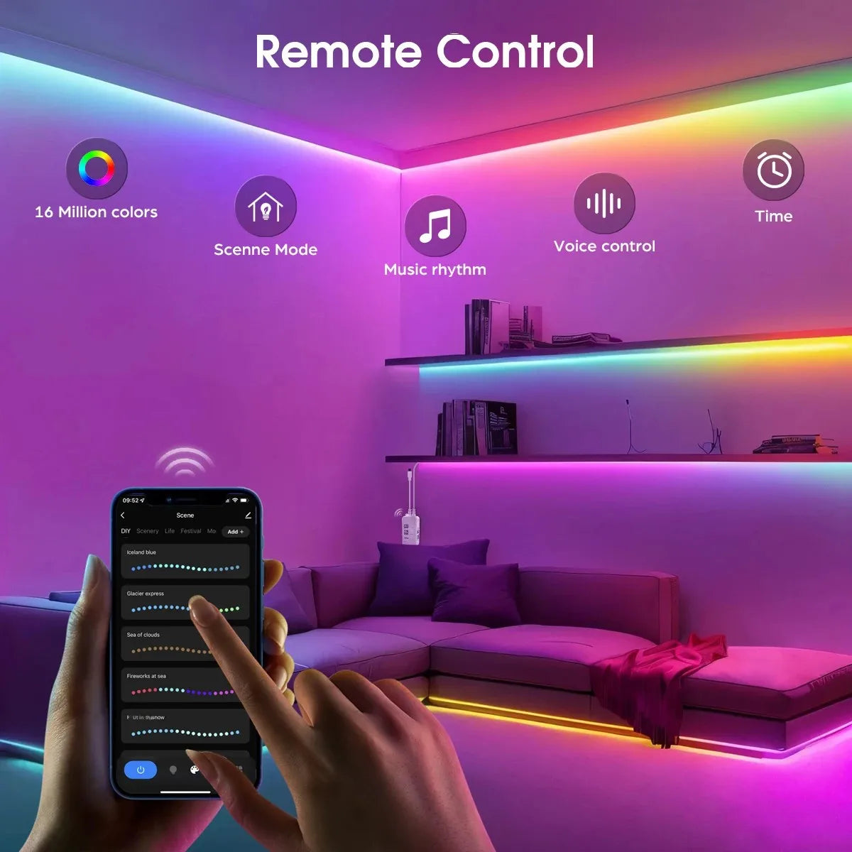 Smart TUYA WS2811 RGB Dreamcolor COB LED Strip – Music & Voice Control, Alexa & Google Home Compatible