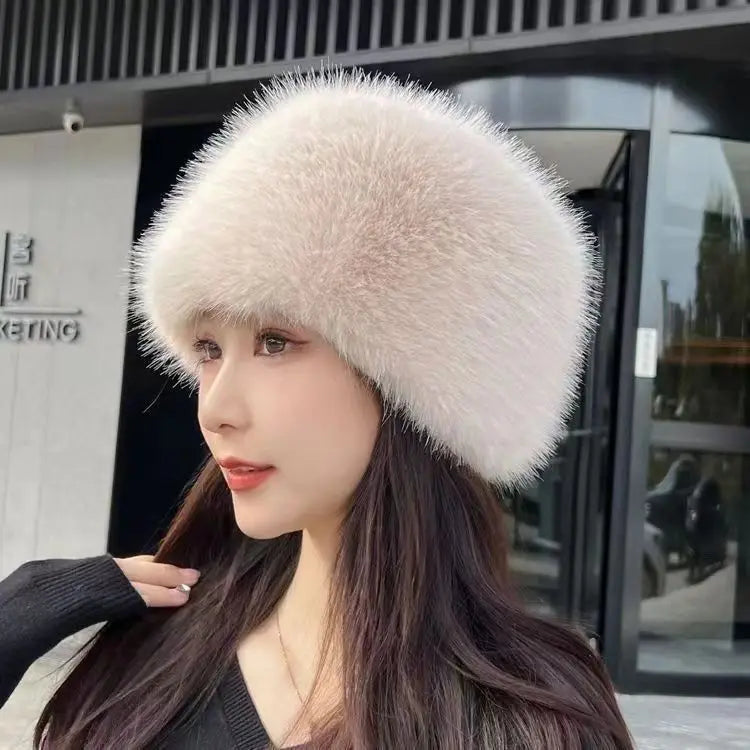 Faux Fur Winter Headband – Women’s Fluffy Earwarmer Cap for Ski, Snow & Outdoor Wear