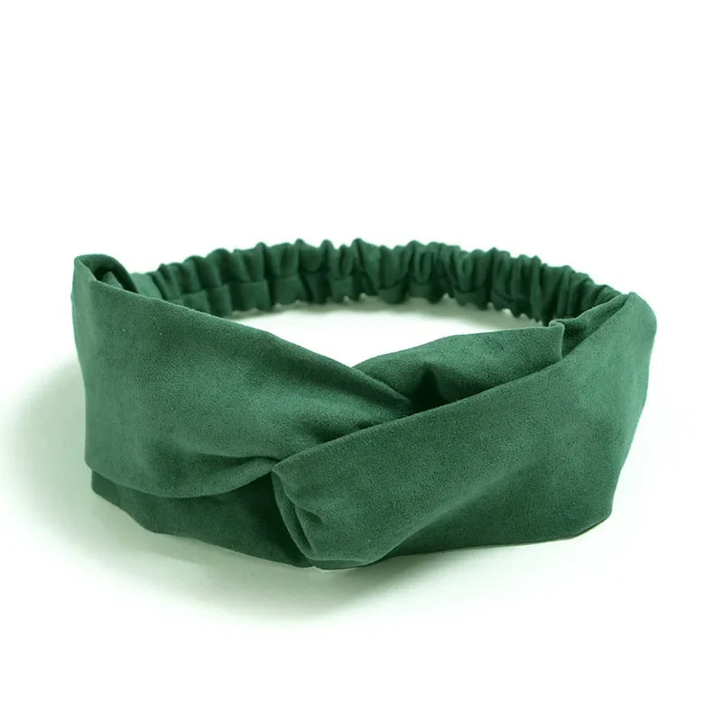Women Cross Top Knot Headband – Elastic Soft Solid Color Hair Bands, Twisted Knotted Headwrap, Hair Accessories for Girls