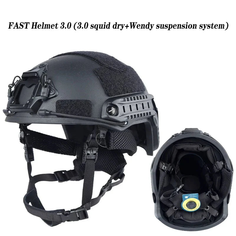 FAST Tactical Helmet – Kevlar High-Quality Outdoor Hunting Helmet with Wendy Floating Pad