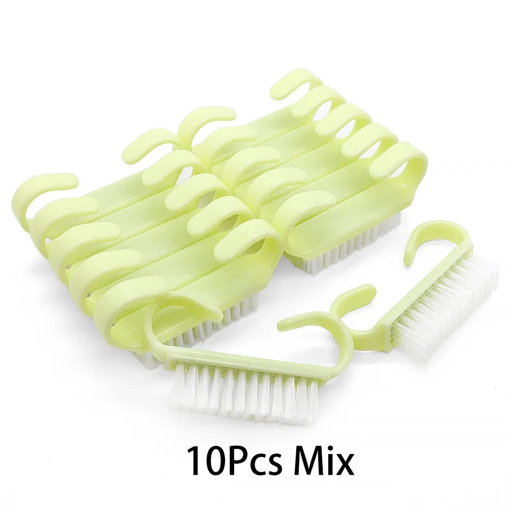 10/20/50/100pcs Nail Cleaning Brush Set - Handle Grip Fingernail Scrubber Tools for Men & Women Manicure Care