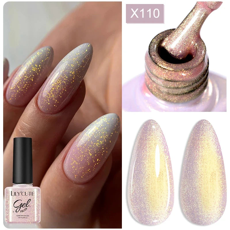 LILYCUTE Solid Color Gel Nail Polish 7ml - Semi-Permanent Soak Off UV LED Gel Varnish for Nail Manicure Art
