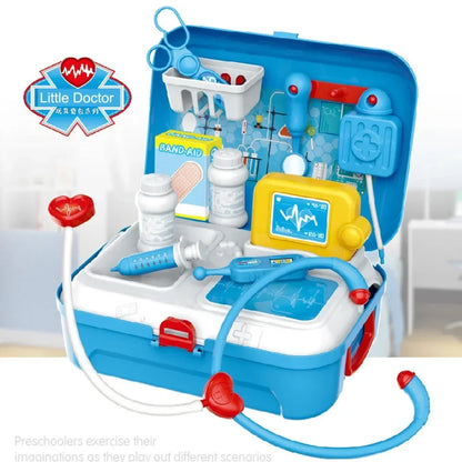 17pcs Kids Doctor Pretend Play Set - Portable Backpack Medical Kit Toy for Role Play Learning & Gift