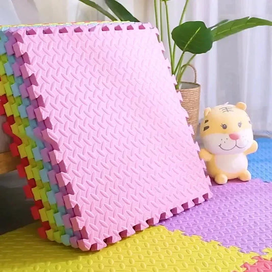 Pink Interlocking Foam Play Mat – Puzzle Floor Tiles for Baby Crawling, Exercise & Safe Play Area, 8/16Pcs Soft Non-Slip Kids Carpet
