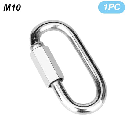Stainless Steel Carabiner Quick Links - Safety Snap Hooks Chain Connectors for Keys, Climbing and Gear Repair