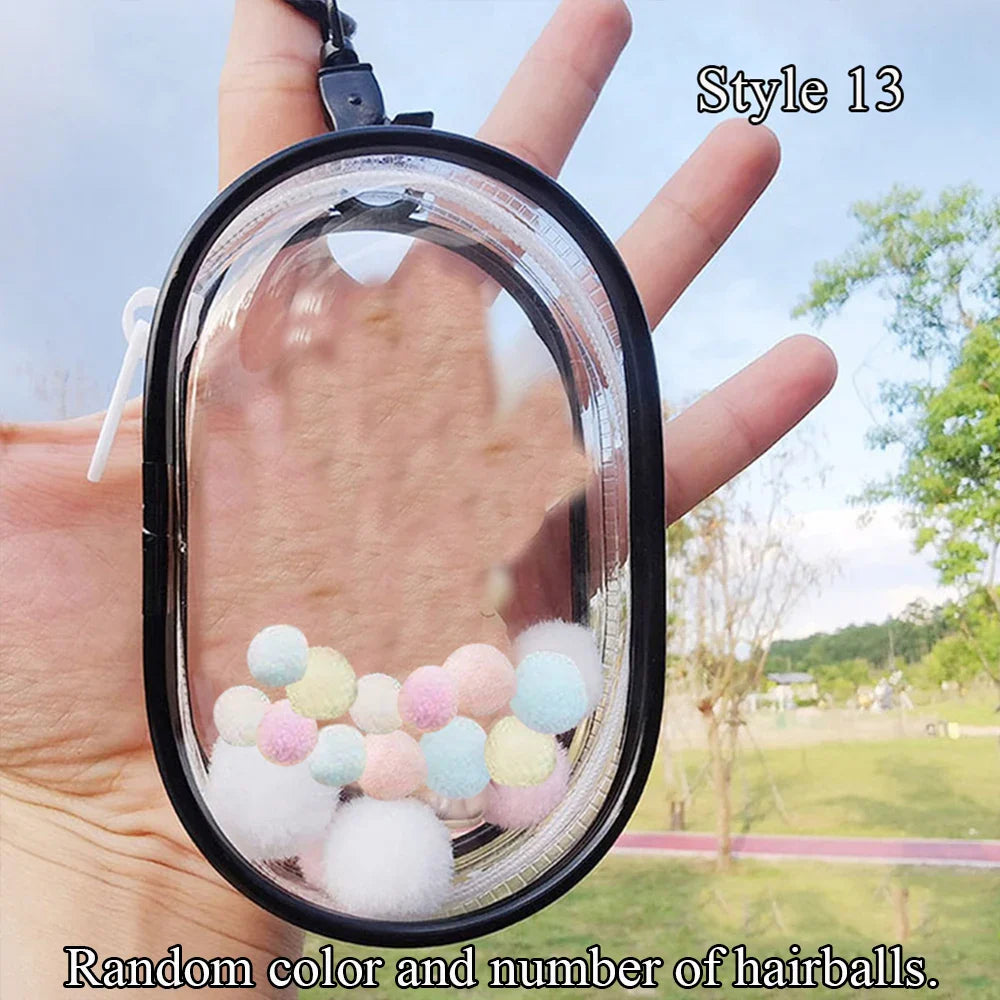 Transparent Jewelry Organizer Box – Plastic Storage Pouch with Keychain, Dustproof Case, Cute Doll Bag for Accessories