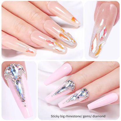 BORN PRETTY 10g Nail Rhinestone Glue - Transparent UV LED Gel Adhesive For Nail Art Crystal Decoration & DIY Manicure