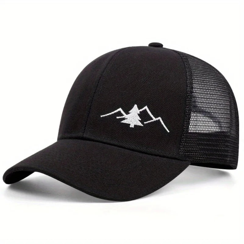 Men’s Mesh Baseball Cap - Breathable Outdoor Sports Sunshade Hat with Adjustable Duckbill Design