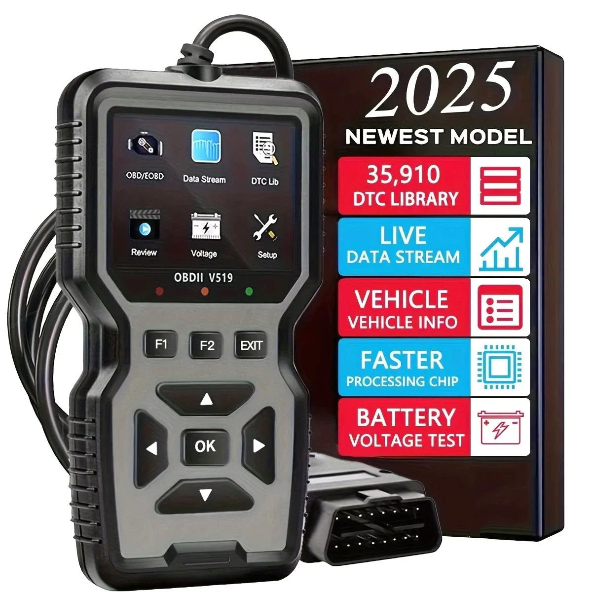 Professional Heavy-Duty OBD2 Diagnostic Scanner - Code Reader & Reset Tool for 1996+ Vehicles