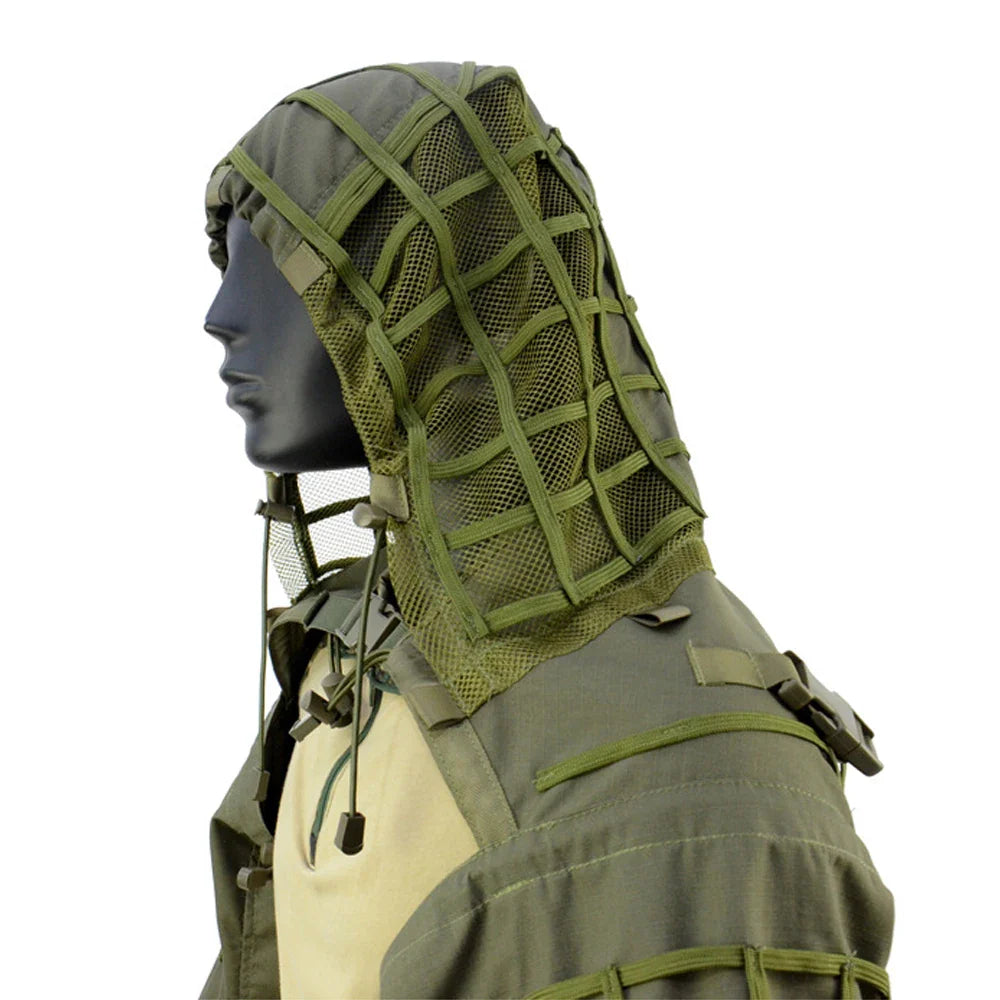 Ghillie Suit Tactical Sniper Coat – Viper Hood Camouflage Clothing for Airsoft, Paintball & Hunting, Ripstop Fabric