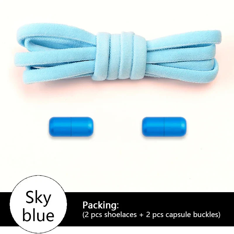 New Colorful Elastic No-Tie Shoelaces – Round Sneakers Laces for Kids & Adults