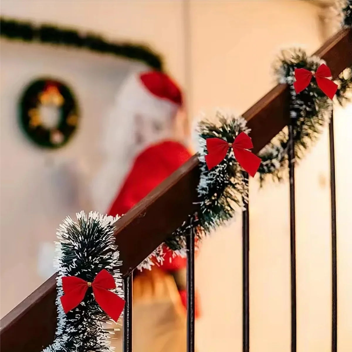 10M Christmas Tinsel Ribbon Garland with Bows – DIY Xmas Tree, Wreath & Holiday Decor