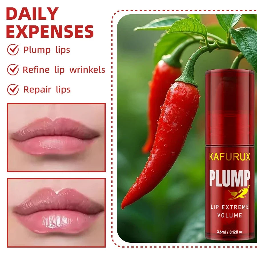 Lip Plumping Oil Gloss - Long-Lasting Moisturizing Lip Serum for Fuller-Looking Lips
