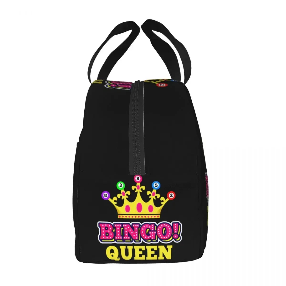 Bingo Queen Insulated Lunch Bag - Waterproof Thermal Cooler Tote for Work, Office & Picnics
