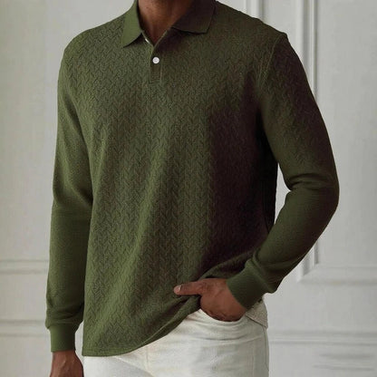 Men’s Long Sleeve Polo Shirt - High Quality Business Casual T-Shirt for Office and Fashion Style