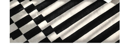 Light Luxury Black & White Plaid Rug — Fluffy Soft Carpet for Bedroom, Living Room, Study, and Home Decor