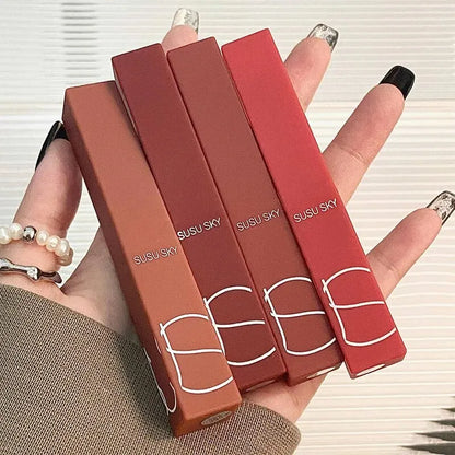 TX010 Thin Tube Matte Lipstick - Waterproof Sweatproof Long-Lasting Lip & Cheek Color Makeup