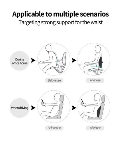Memory Foam Lumbar Back Cushion – Multi-Functional Waist Support Pillow for Car, Office, Gaming Chairs & Postpartum Pain Relief