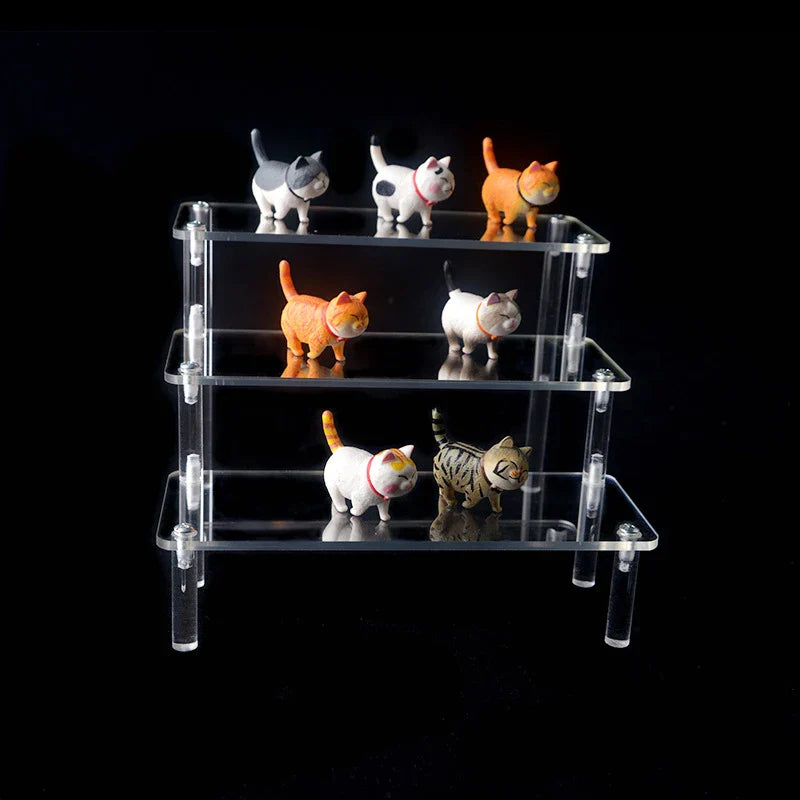 1-4 Tier Acrylic Display Stand - Durable Rack for Cupcakes, Perfumes, Dolls, and Blind Box Storage Shelf