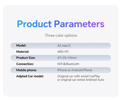 XUDA 2025 2-in-1 Wireless CarPlay & Android Auto Mini Box — Smart Plug & Play Adapter with Bluetooth & Fast WiFi Connect