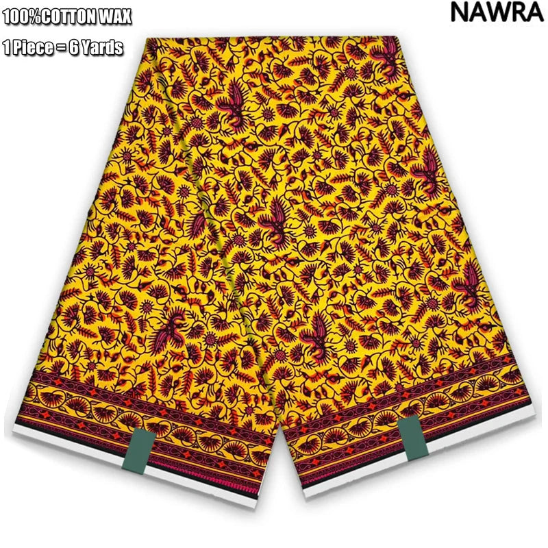 2026 African Real Wax Print Fabric - 100% Cotton Ghana Style Soft Ankara Pagne
