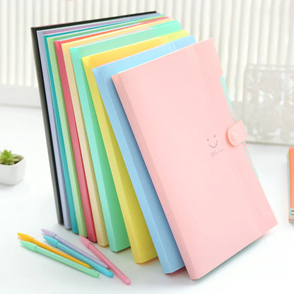 A4 Multi-Layer Folder Dutton File Bag | Candy Color Five Grid Organ Bag | Large Capacity Korean Office Stationery