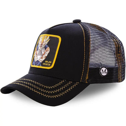Dragon Ball Son Goku Embroidered Cap - Adjustable Hip Hop Trucker Mesh Sun Visor Hat for Men & Travel