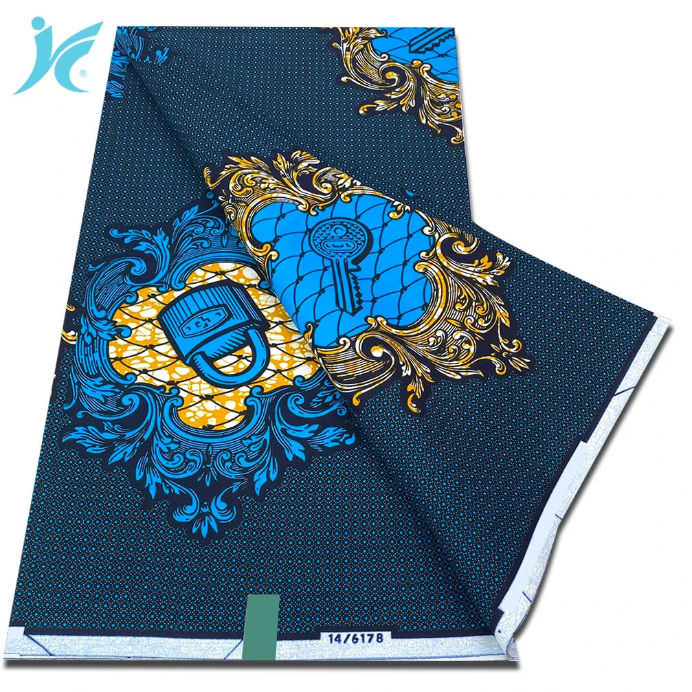 Classic African Wax Fabric - 100% Cotton Soft Ankara Pagne for Women's Dresses