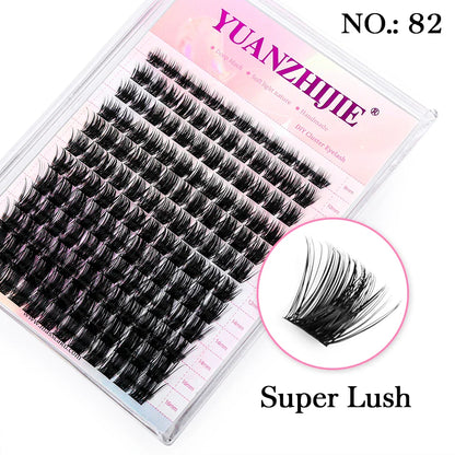DIY 144 Cluster Lashes YUANZHIJIE – Natural C/D Curl Segmented Mink Individual Eyelash Extensions Kit for Home Makeup & Professional Volume Look (Free Shipping)